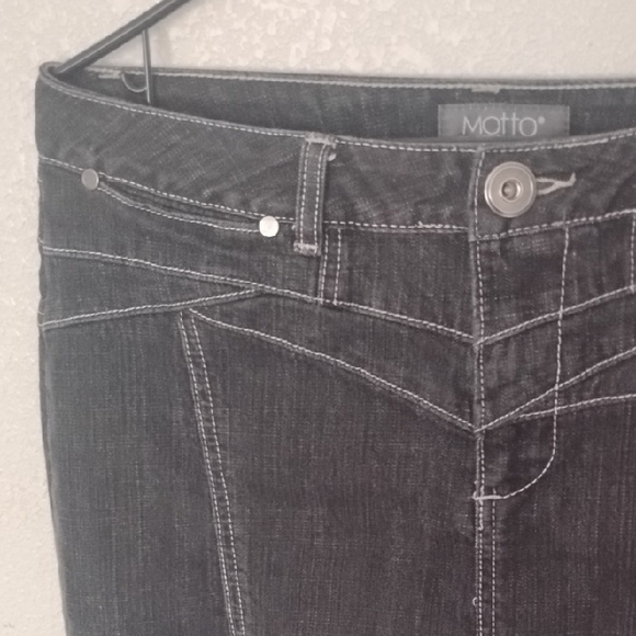 Noir Black Denim Skirt - Picture 3 of 12